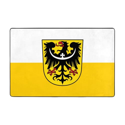Fußmatte mit Schlesien-Flagge, rutschfeste Teppiche für den Eingangsbereich, rutschfeste Bodenmatte mit Memory-Schaum-Kissen Fußmatte mit Schlesien-Flagge, rutschfeste Teppiche für den Eingangsbereich, rutschfeste Bodenmatte mit Memory-Schaum-Kissen von BOXILTD