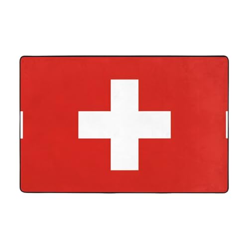Fußmatte mit Schweizer Flagge, rutschfeste Fußmatte für den Eingangsbereich, rutschfeste Bodenmatte mit Memory-Schaum-Kissen Fußmatte mit Schweizer Flagge, rutschfeste Fußmatte für den Eingangsbereich, rutschfeste Bodenmatte mit Memory-Schaum-Kissen von BOXILTD
