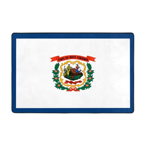 Fußmatte mit West Virginia-Flagge, rutschfeste Teppiche für den Eingangsbereich, rutschfeste Bodenmatte mit Memory-Schaum-Kissen Fußmatte mit West Virginia-Flagge, rutschfeste Teppiche für den Eingangsbereich, rutschfeste Bodenmatte mit Memory-Schaum-Kissen von BOXILTD