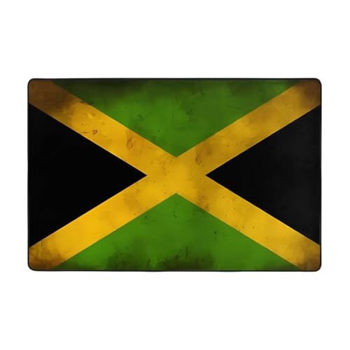 Fußmatte mit alter jamaikanischer Flagge, rutschfeste Teppiche für den Eingangsbereich, rutschfeste Bodenmatte mit Memory-Schaum-Kissen Fußmatte mit alter jamaikanischer Flagge, rutschfeste Teppiche für den Eingangsbereich, rutschfeste Bodenmatte mit Memory-Schaum-Kissen von BOXILTD
