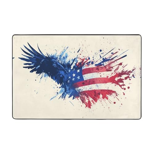 Fußmatte mit amerikanischer Flagge von Adler, rutschfeste Teppiche für den Eingangsbereich, rutschfeste Bodenmatte mit Memory-Schaum-Kissen Fußmatte mit amerikanischer Flagge von Adler, rutschfeste Teppiche für den Eingangsbereich, rutschfeste Bodenmatte mit Memory-Schaum-Kissen von BOXILTD