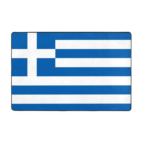 Fußmatte mit griechischer Flagge, rutschfeste Teppiche für den Eingangsbereich, rutschfeste Bodenmatte mit Memory-Schaum-Kissen Fußmatte mit griechischer Flagge, rutschfeste Teppiche für den Eingangsbereich, rutschfeste Bodenmatte mit Memory-Schaum-Kissen von BOXILTD