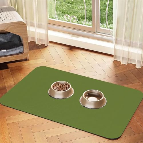 Futternapf-Matte für Hunde und Katzen, leicht zu reinigen, tragbar, schnell trocknend, Wasserspendermatte für Hund und Katze, Dunkelgrün, 30 x 45 cm, Schwarz Futternapf-Matte für Hunde und Katzen, leicht zu reinigen, tragbar, schnell trocknend, Wasserspendermatte für Hund und Katze, Dunkelgrün, 30 x 45 cm, Schwarz von BOXILTD