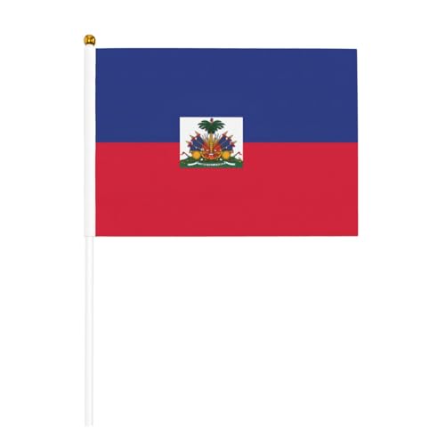 Haitianische Flagge, kleine Flaggen, Mini-Handflaggen, ideal für Veranstaltungen im Freien, Teamgeist und Dekorationen, 14 x 20,8 cm von BOXILTD