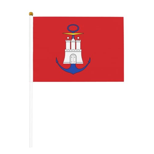 Hamburger Flagge, kleine Flaggen, Mini-Handflaggen, ideal für Veranstaltungen im Freien, Teamgeist und Dekorationen, 14 x 20,8 cm Hamburger Flagge, kleine Flaggen, Mini-Handflaggen, ideal für Veranstaltungen im Freien, Teamgeist und Dekorationen, 14 x 20,8 cm von BOXILTD