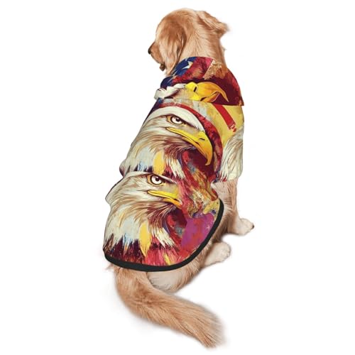 Handsome Adler Hunde-Kapuzenpullover – Hunde-Kapuzenpullover für mittelgroße und große Hunde – stilvolles Haustier-Sweatshirt mit Tasche und Loch für die Leine von BOXILTD