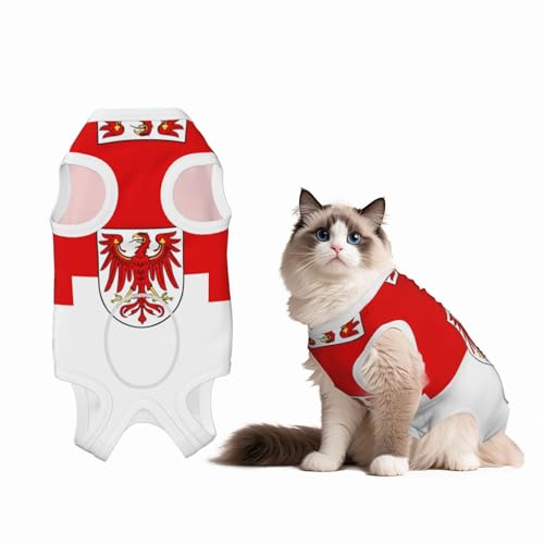 Haustieranzug für Hunde mit Brandenburger Flagge, weiche Baumwolle, chirurgischer Genesungsanzug, um Lecken zu verhindern, Lecken zu verhindern, Welpen-Einteiler, Schwarz von BOXILTD