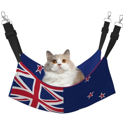 Haustierhängematte für Katzen mit Neuseeland-Flagge, perfekte Katzenfensterhängematte für große Katzen, Frettchen, Kaninchen & Kleintiere, Schwarz Haustierhängematte für Katzen mit Neuseeland-Flagge, perfekte Katzenfensterhängematte für große Katzen, Frettchen, Kaninchen & Kleintiere, Schwarz von BOXILTD