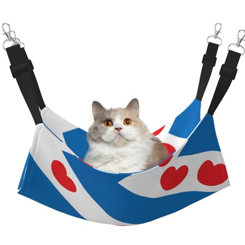 Haustierhängematte mit friesischer Flagge für Katzen - Perfekte Katzenfensterhängematte für große Katzen, Frettchen, Kaninchen & Kleintiere, Schwarz Haustierhängematte mit friesischer Flagge für Katzen - Perfekte Katzenfensterhängematte für große Katzen, Frettchen, Kaninchen & Kleintiere, Schwarz von BOXILTD