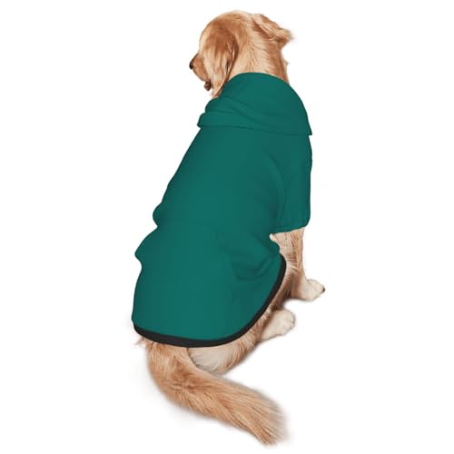 Hunde-Kapuzenpullover für mittelgroße und große Hunde, stilvolles Haustier-Sweatshirt mit Tasche und Leinenloch, Naturgrün von BOXILTD