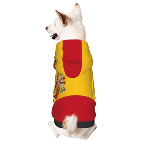 Hundebekleidung für kleine Hunde mit spanischer Flagge, niedlicher Kapuzenpullover für kleine und mittelgroße Hunde und Katzen Hundebekleidung für kleine Hunde mit spanischer Flagge, niedlicher Kapuzenpullover für kleine und mittelgroße Hunde und Katzen von BOXILTD