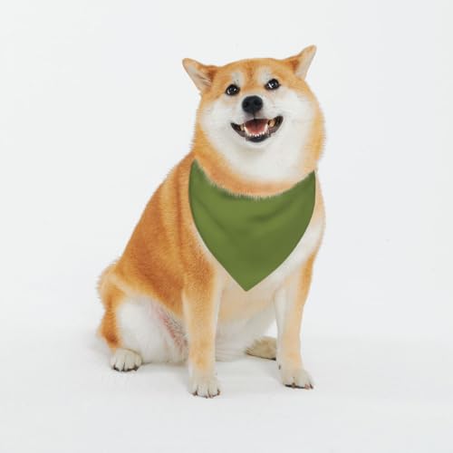 Hundehalstuch, verstellbar, für kleine bis große Hunde, Welpen, Katzen, Dunkelgrün, Schwarz von BOXILTD