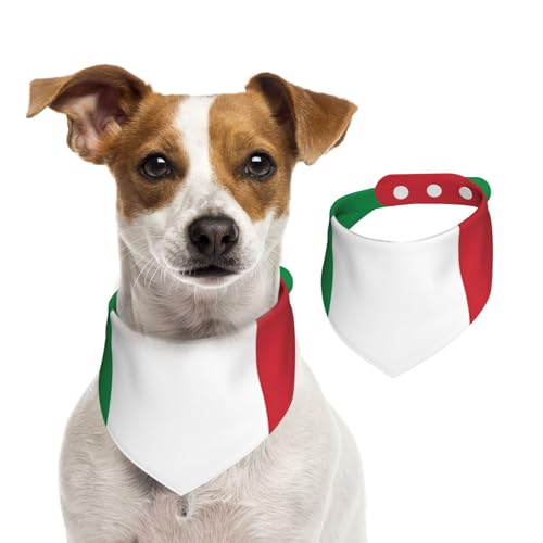 Hundehalstücher aus Baumwolle mit italienischer Flagge, waschbar, Baumwoll-Taschentuch, Dreieckstuch für kleine, mittelgroße und große Hunde, Katzen, Schwarz von BOXILTD