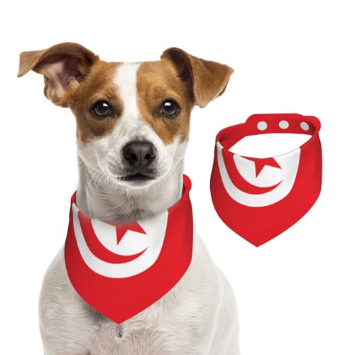 Hundehalstücher aus Baumwolle mit tunesischer Flagge, waschbar, Baumwoll-Taschentuch, Dreieckstuch für kleine, mittelgroße und große Hunde, Katzen, Schwarz Hundehalstücher aus Baumwolle mit tunesischer Flagge, waschbar, Baumwoll-Taschentuch, Dreieckstuch für kleine, mittelgroße und große Hunde, Katzen, Schwarz von BOXILTD