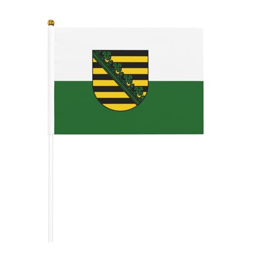 Kleine Flaggen mit Sachsenflagge, Mini-Handflaggen, ideal für Veranstaltungen im Freien, Teamgeist und Dekorationen, 14 x 20,8 cm Kleine Flaggen mit Sachsenflagge, Mini-Handflaggen, ideal für Veranstaltungen im Freien, Teamgeist und Dekorationen, 14 x 20,8 cm von BOXILTD