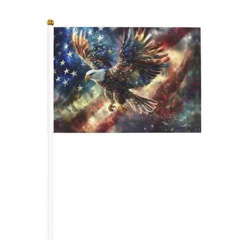 Kleine Mini-Flaggen, Motiv: Soaring Eagle, ideal für Veranstaltungen im Freien, Teamgeist und Dekorationen, 14 x 20,8 cm Kleine Mini-Flaggen, Motiv: Soaring Eagle, ideal für Veranstaltungen im Freien, Teamgeist und Dekorationen, 14 x 20,8 cm von BOXILTD