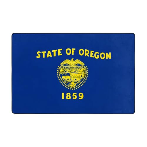Oregon Fußmatte mit Staatsflagge, rutschfeste Teppiche für den Eingangsbereich, rutschfeste Bodenmatte mit Memory-Schaum-Kissen von BOXILTD
