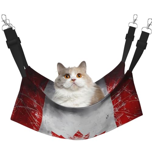 Retro Kanada Flagge Haustier Hängematte für Katzen - Perfekte Katzenfensterhängematte für große Katzen, Frettchen, Kaninchen & Kleintiere, Schwarz Retro Kanada Flagge Haustier Hängematte für Katzen - Perfekte Katzenfensterhängematte für große Katzen, Frettchen, Kaninchen & Kleintiere, Schwarz von BOXILTD