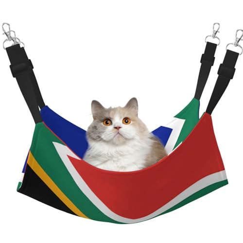 Südafrika Flagge Haustier Hängematte für Katzen - Perfekte Katzenfensterhängematte für große Katzen, Frettchen, Kaninchen & Kleintiere, Schwarz von BOXILTD