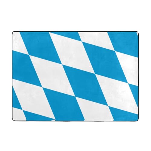 Teppich mit Flagge der bayerischen Raute für Wohnzimmer, Schlafzimmer, weich und bequem, große Teppiche für Bad und Außenbereich Teppich mit Flagge der bayerischen Raute für Wohnzimmer, Schlafzimmer, weich und bequem, große Teppiche für Bad und Außenbereich von BOXILTD