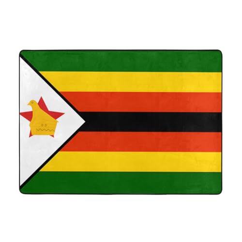 Teppich mit Flagge von Simbabwe, für Wohnzimmer, Schlafzimmer, weich und bequem, große Teppiche für Badezimmer und Außenbereich Teppich mit Flagge von Simbabwe, für Wohnzimmer, Schlafzimmer, weich und bequem, große Teppiche für Badezimmer und Außenbereich von BOXILTD