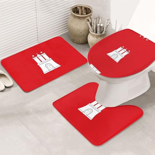 The Hamburg Flag 3-teiliges Badezimmerteppich-Set – rutschfeste ultraweiche Teppichmatten, geeignet für Badezimmer, Toiletten, Badewannen, Duschen, Schwarz The Hamburg Flag 3-teiliges Badezimmerteppich-Set – rutschfeste ultraweiche Teppichmatten, geeignet für Badezimmer, Toiletten, Badewannen, Duschen, Schwarz von BOXILTD