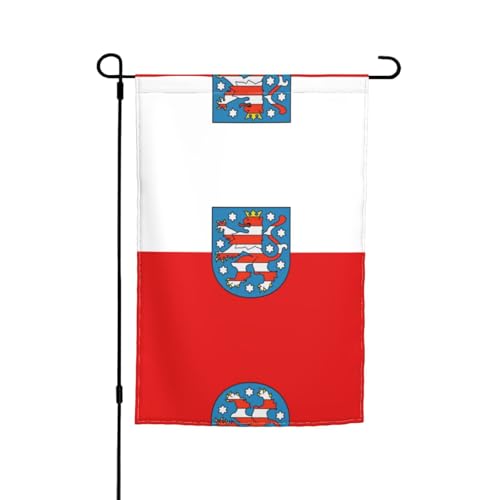 Thüringen-Flagge, Gartenflagge, doppelseitige Sommer-Hofflagge, für draußen, perfekte saisonale Dekoration, Gartenflagge, 30,5 x 45,7 cm Thüringen-Flagge, Gartenflagge, doppelseitige Sommer-Hofflagge, für draußen, perfekte saisonale Dekoration, Gartenflagge, 30,5 x 45,7 cm von BOXILTD
