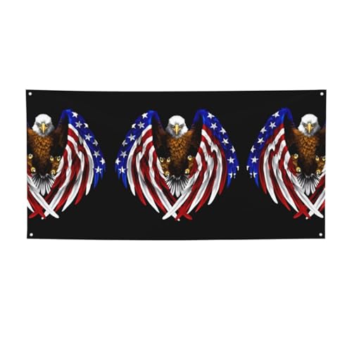 USA-Flagge, Patriotischer Adler, Party-Banner, Outdoor-Flaggen & Festival-Dekorationen für Geburtstag, Halloween, Weihnachten & Party-Dekoration USA-Flagge, Patriotischer Adler, Party-Banner, Outdoor-Flaggen & Festival-Dekorationen für Geburtstag, Halloween, Weihnachten & Party-Dekoration von BOXILTD