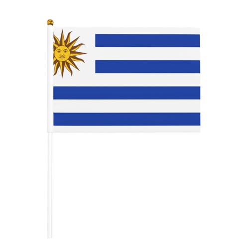 Uruguay-Flagge, kleine Flaggen, Mini-Handflaggen, ideal für Veranstaltungen im Freien, Teamgeist und Dekorationen, 14 x 20,8 cm Uruguay-Flagge, kleine Flaggen, Mini-Handflaggen, ideal für Veranstaltungen im Freien, Teamgeist und Dekorationen, 14 x 20,8 cm von BOXILTD