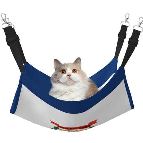 West Virginia Flag Haustierhängematte für Katzen – perfekte Katzenfensterhängematte für große Katzen, Frettchen, Kaninchen & Kleintiere, Schwarz West Virginia Flag Haustierhängematte für Katzen – perfekte Katzenfensterhängematte für große Katzen, Frettchen, Kaninchen & Kleintiere, Schwarz von BOXILTD