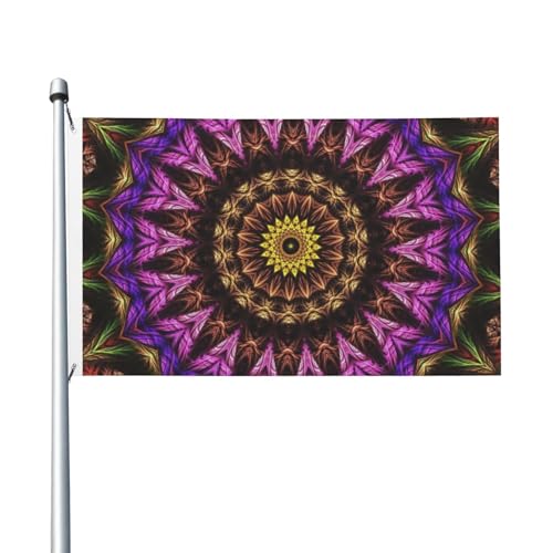 BOXIMIAO Böhmische bunte Mandala-Flagge, 90 x 152 cm, Polyester, Gartenflagge, doppelseitiges Banner für Hof, Rasen, Veranda, Balkon, Heimdekorationen BOXIMIAO Böhmische bunte Mandala-Flagge, 90 x 152 cm, Polyester, Gartenflagge, doppelseitiges Banner für Hof, Rasen, Veranda, Balkon, Heimdekorationen von BOXIMIAO