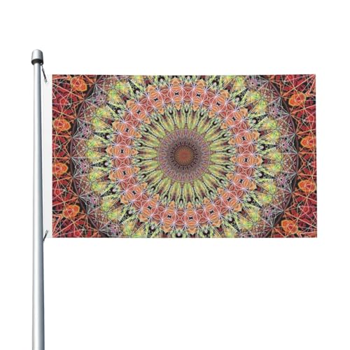 BOXIMIAO Bohemian-Mandala-Flagge, psychedelische Kunst, 90 x 152 cm, Polyester, Gartenflagge, doppelseitiges Banner für Hof, Rasen, Veranda, Balkon, Heimdekorationen BOXIMIAO Bohemian-Mandala-Flagge, psychedelische Kunst, 90 x 152 cm, Polyester, Gartenflagge, doppelseitiges Banner für Hof, Rasen, Veranda, Balkon, Heimdekorationen von BOXIMIAO