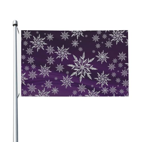 BOXIMIAO Schneeflocken-Eiskristall-Flagge, 90 x 152 cm, Polyester, Gartenflagge, doppelseitig, Banner für Hof, Rasen, Veranda, Balkon, Heimdekorationen BOXIMIAO Schneeflocken-Eiskristall-Flagge, 90 x 152 cm, Polyester, Gartenflagge, doppelseitig, Banner für Hof, Rasen, Veranda, Balkon, Heimdekorationen von BOXIMIAO