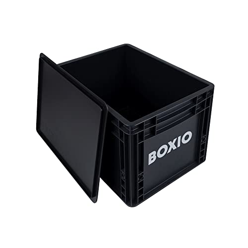BOXIO – SOLO: Aufbewahrungsbox mit Deckel – Eurobox 40x30 x 28 cm – perfekte Plastikbox Transportkiste aus Kunstoff für Camping, Boot, Keller oder Garten - stapelbar mit anderen Euroboxen von BOXIO