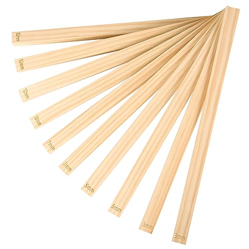 10 Stück Rolling Pin Guides, 5 Größen Töpferwerkzeuge Nudelholz-Führungsstäbe Hölzerne Nudelholz-Führungen für Töpfer-Polymer-Ton-Dickenwerkzeug von BOXOB