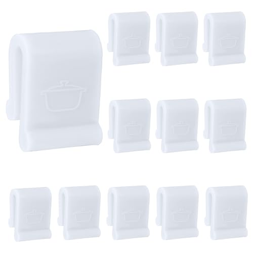 12 St Deckelschutzklammern für Dutch Oven, Verdickt Kochgeschirrschutz Stoßstangenschutzklammern Ersatz-Pfannenklammern zur Präsentation und Aufbewahrung von Dutch Oven-Töpfen (Transparent) von BOXOB