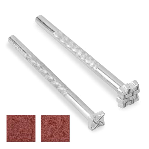 2 Stück Lederstempel, Professionelle Lederstempel Werkzeuge für die Leder Verarbeitung Leder Hintergrundstempel Lederverarbeitungswerkzeuge Stempel für die Lederverarbeitung von BOXOB