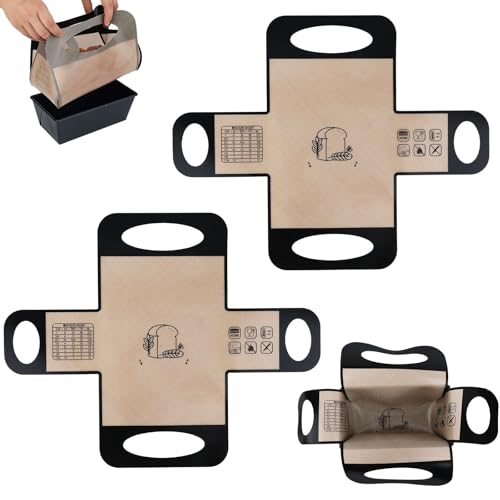 2stk Silikon-Brotbackmatten, Antihaftbeschichtet Wiederverwendbar Brotbackform-Einlagen für Dutch Oven Perfekt für Sauerteigkekse Gebäck Passend 23x12,7cm oder 0,68kg Brotbackformen von BOXOB