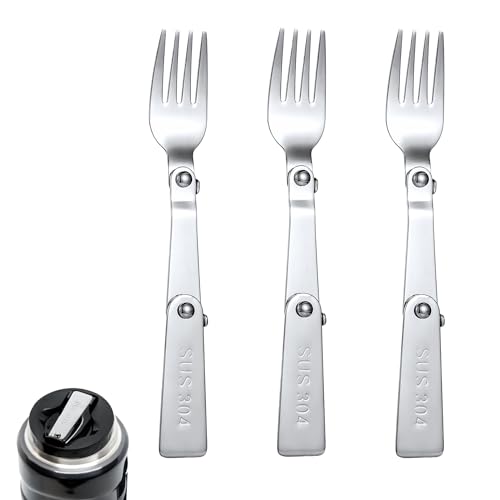 3 x Gabeln, Ersatz für Thermos Funtainer, Lebensmittelglas, 473 ml, multifunktionale faltbare Gabeln, Ersatz, tragbare Klappgabeln, spülmaschinenfest, Metall-Servierung, für Picknick, Schule, Reisen, 3 x Gabeln, Ersatz für Thermos Funtainer, Lebensmittelglas, 473 ml, multifunktionale faltbare Gabeln, Ersatz, tragbare Klappgabeln, spülmaschinenfest, Metall-Servierung, für Picknick, Schule, Reisen, von BOXOB
