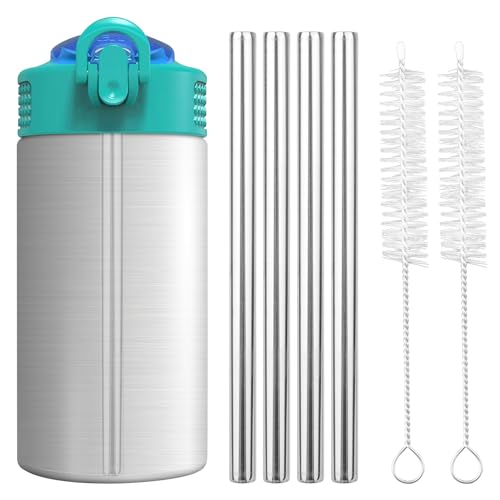 4stk Ersatz-Strohhalme aus Metall Kompatibel mit Zak Designs Kids-Wasserflaschen 15,5oz/Plastikbechern 16oz, Wiederverwendbare Strohhalme aus Edelstahl mit 2 Strohhalmreinigern 4stk Ersatz-Strohhalme aus Metall Kompatibel mit Zak Designs Kids-Wasserflaschen 15,5oz/Plastikbechern 16oz, Wiederverwendbare Strohhalme aus Edelstahl mit 2 Strohhalmreinigern von BOXOB