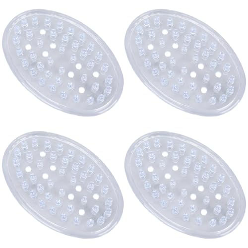4stk Klare Kunststoff-Seifenschale, Selbstentwässernd Seifenstück-Halter Tablett mit Löchern PVC-Behälter für Badezimmer Arbeitsplatte Dusche Küche von BOXOB