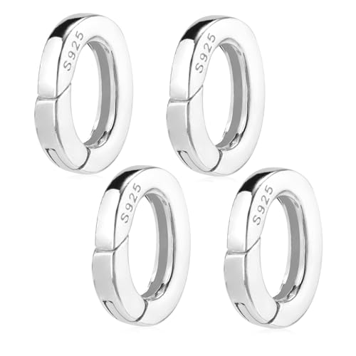4stk Schmuck Verschlüsse, 925er Silber Oval Halskettenverkürzungsverschlüsse Federbügelverschluss-Ringverbinder für Frauen Armbänder Schmuckherstellung 4stk Schmuck Verschlüsse, 925er Silber Oval Halskettenverkürzungsverschlüsse Federbügelverschluss-Ringverbinder für Frauen Armbänder Schmuckherstellung von BOXOB