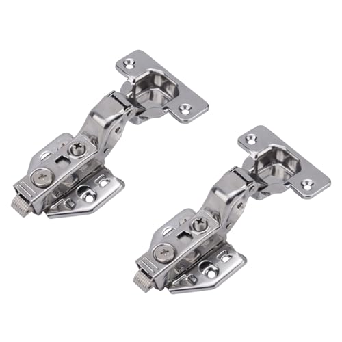 BOXOB 2 Stück 165 Grad Hydraulik Scharniere mit 12 Stück Schrauben, 3D Verdeckte Langsam Schließende Küchen Eckscharniere für Eckküchenschränke Falttürenschränke von BOXOB