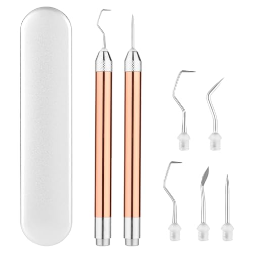 BOXOB 2 Stück LED Entgitterwerkzeuge für Vinyl mit 5 Haken, Bastel Vinyl Weeding Tools mit Licht Entgitterstift Set Unkrautstecher für Silhouetten DIY-Basteln mit Aufbewahrungskoffer, Ohne Batterie BOXOB 2 Stück LED Entgitterwerkzeuge für Vinyl mit 5 Haken, Bastel Vinyl Weeding Tools mit Licht Entgitterstift Set Unkrautstecher für Silhouetten DIY-Basteln mit Aufbewahrungskoffer, Ohne Batterie von BOXOB