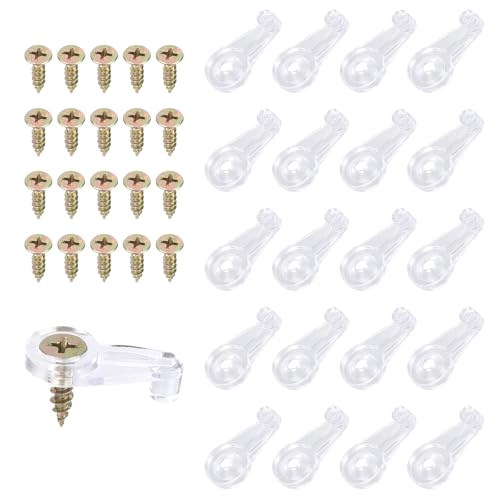 BOXOB 20stk Glashalterungs-Set, Transparentes Kunststoff-Spiegelhalter-Clip-Klammern-Set mit Schrauben Glashalter Glasklemme Glasschrank-Panel-Halterungen Befestigung Schranktüren Fenstern Wänden BOXOB 20stk Glashalterungs-Set, Transparentes Kunststoff-Spiegelhalter-Clip-Klammern-Set mit Schrauben Glashalter Glasklemme Glasschrank-Panel-Halterungen Befestigung Schranktüren Fenstern Wänden von BOXOB