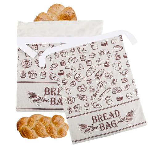 BOXOB 2stk Bienenwachs-Brotbeutel, Wiederverwendbare Lebensmittelaufbewahrung aus Baumwollleinen Sauerteig-Bienenwachsbeutel für Selbstgebackenes Brot Hält Küchenutensilien Frisch von BOXOB