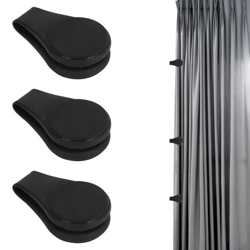 BOXOB 3 Stück Magnetische Duschvorhang-Clips, Vorhangmagnete Verschlussclips für Liner Selbstklebend Winddichte Spritzschutzhalter Zubehör Badezimmer Haushaltsbedarf von BOXOB