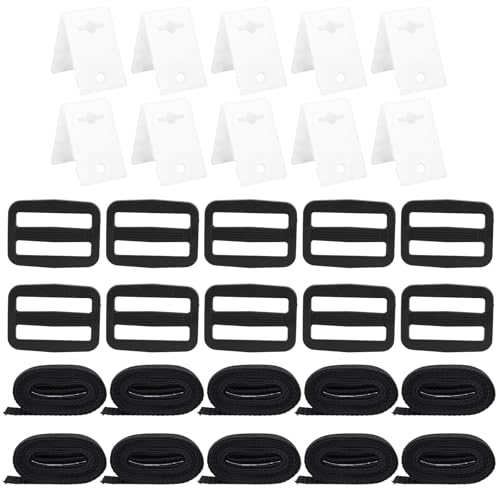 BOXOB 30 Teiliges Befestigungsset für Solarabdeckungsrollen Pools, Einschließlich 10 Gurten 10 Clips und 10 Schnallen Universelles Gurtset für Solardecken Inground-Pools von BOXOB