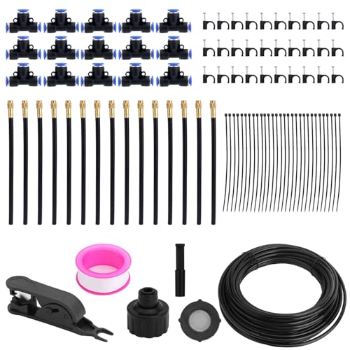 BOXOB 360° Verstellbares Gartenbewässerungssystem Set, 15,24m Gartenbewässerungsset mit 15 Düsen Automatisches Sprühsystem für Gewächshaus Hof Rasen Pflanzen Gemüse und Blumenbeete BOXOB 360° Verstellbares Gartenbewässerungssystem Set, 15,24m Gartenbewässerungsset mit 15 Düsen Automatisches Sprühsystem für Gewächshaus Hof Rasen Pflanzen Gemüse und Blumenbeete von BOXOB