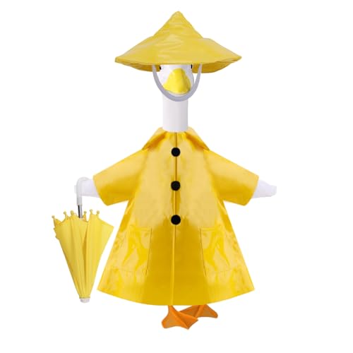BOXOB 3stk Veranda-Gans-Outfit-Set, Gelber Regenmantel mit Hut und Regenschirm 58,42cm Beton-Gans-Kleidung Kostüm für Sommer Outdoor-Statuen Rasen Garten BOXOB 3stk Veranda-Gans-Outfit-Set, Gelber Regenmantel mit Hut und Regenschirm 58,42cm Beton-Gans-Kleidung Kostüm für Sommer Outdoor-Statuen Rasen Garten von BOXOB